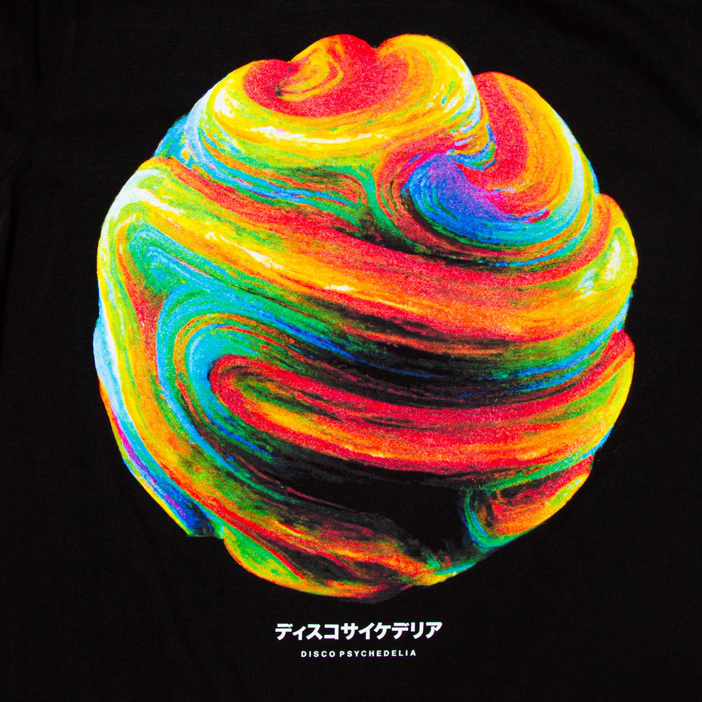 018 Disco Psychedelia Front Print - Tshirt - Black