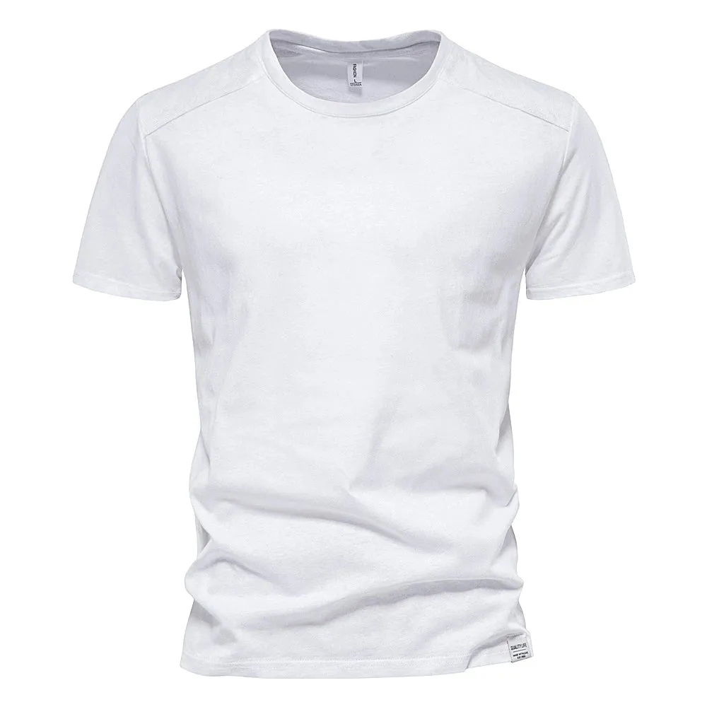 100% Cotton T Shirt for Men O-neck Soild Color Basic Men's T-shirts with Short Sleeves New Summer Tops Tees Men Clothes