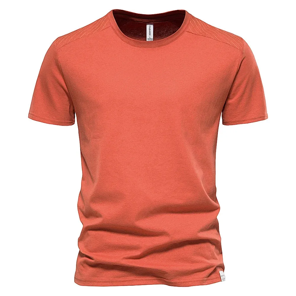 100% Cotton T Shirt for Men O-neck Soild Color Basic Men's T-shirts with Short Sleeves New Summer Tops Tees Men Clothes