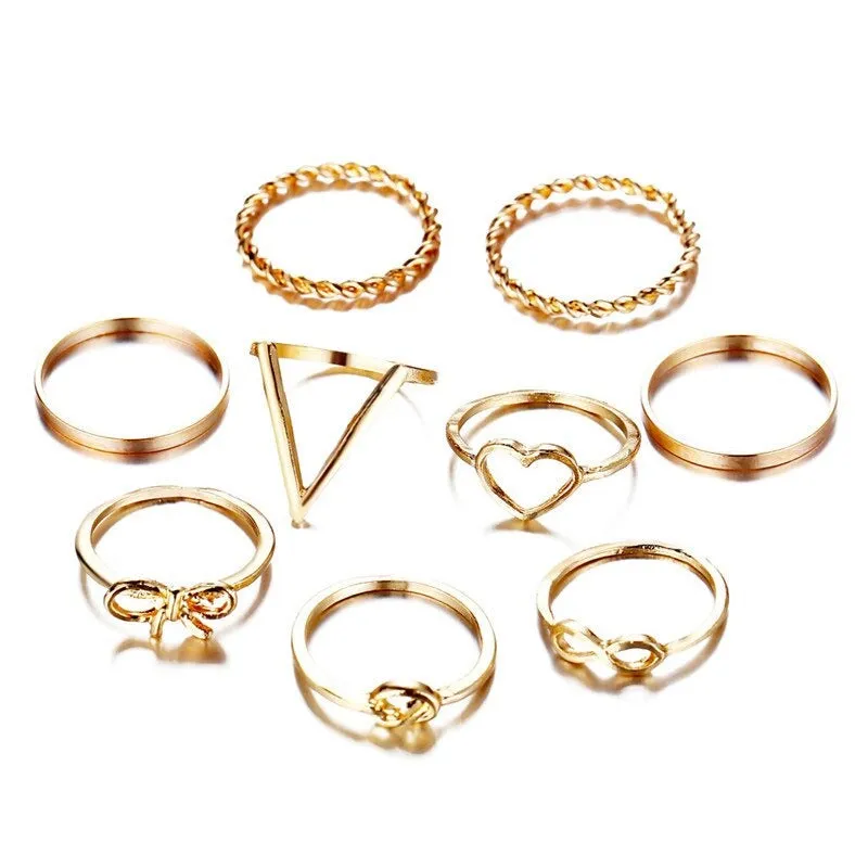 12Pcs Good Quality Women's Midi Finger Crystal Ring Set for Engagement