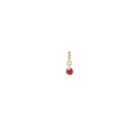 14k ruby charm pendant with spring ring