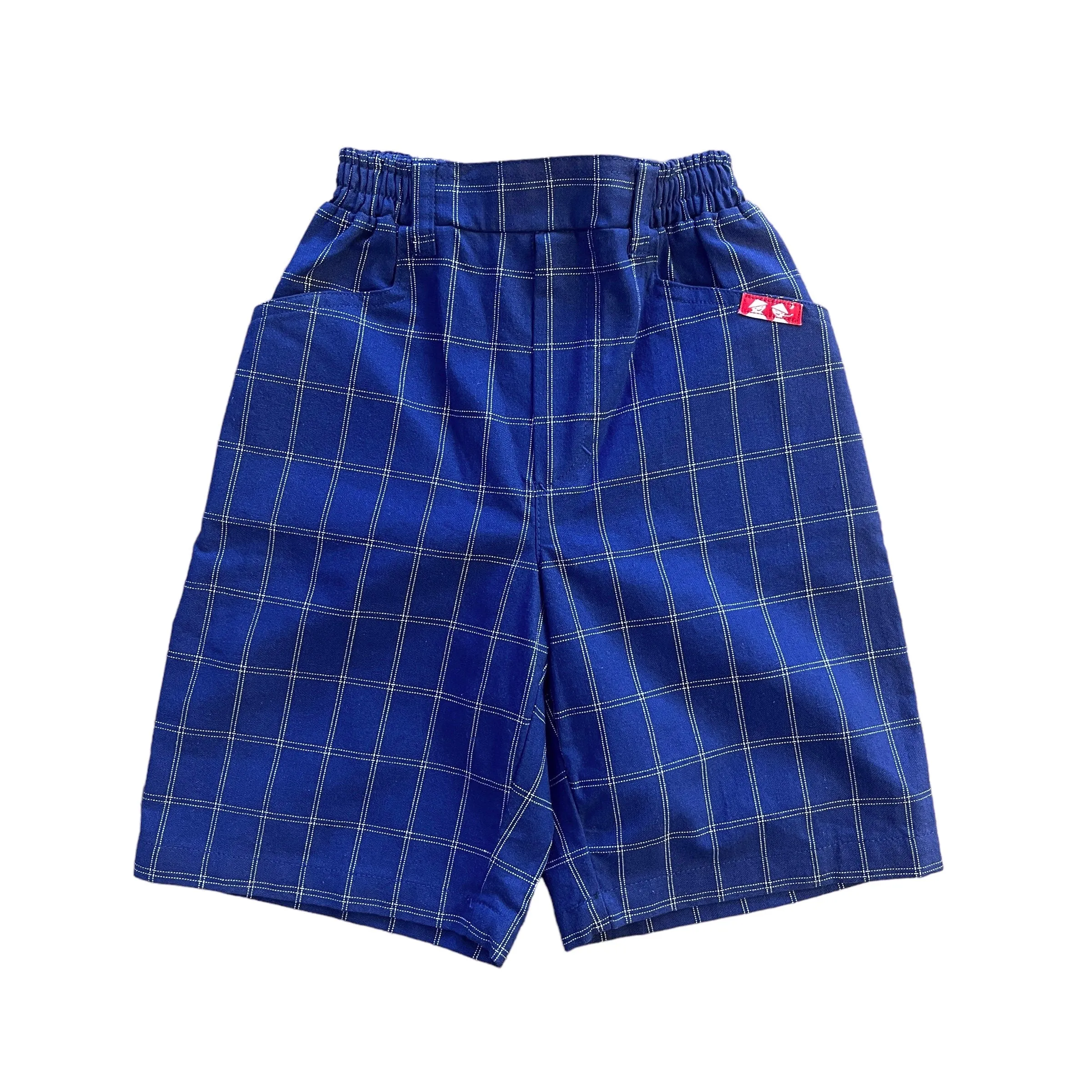 1980s Navy Check Shorts 5-6Y