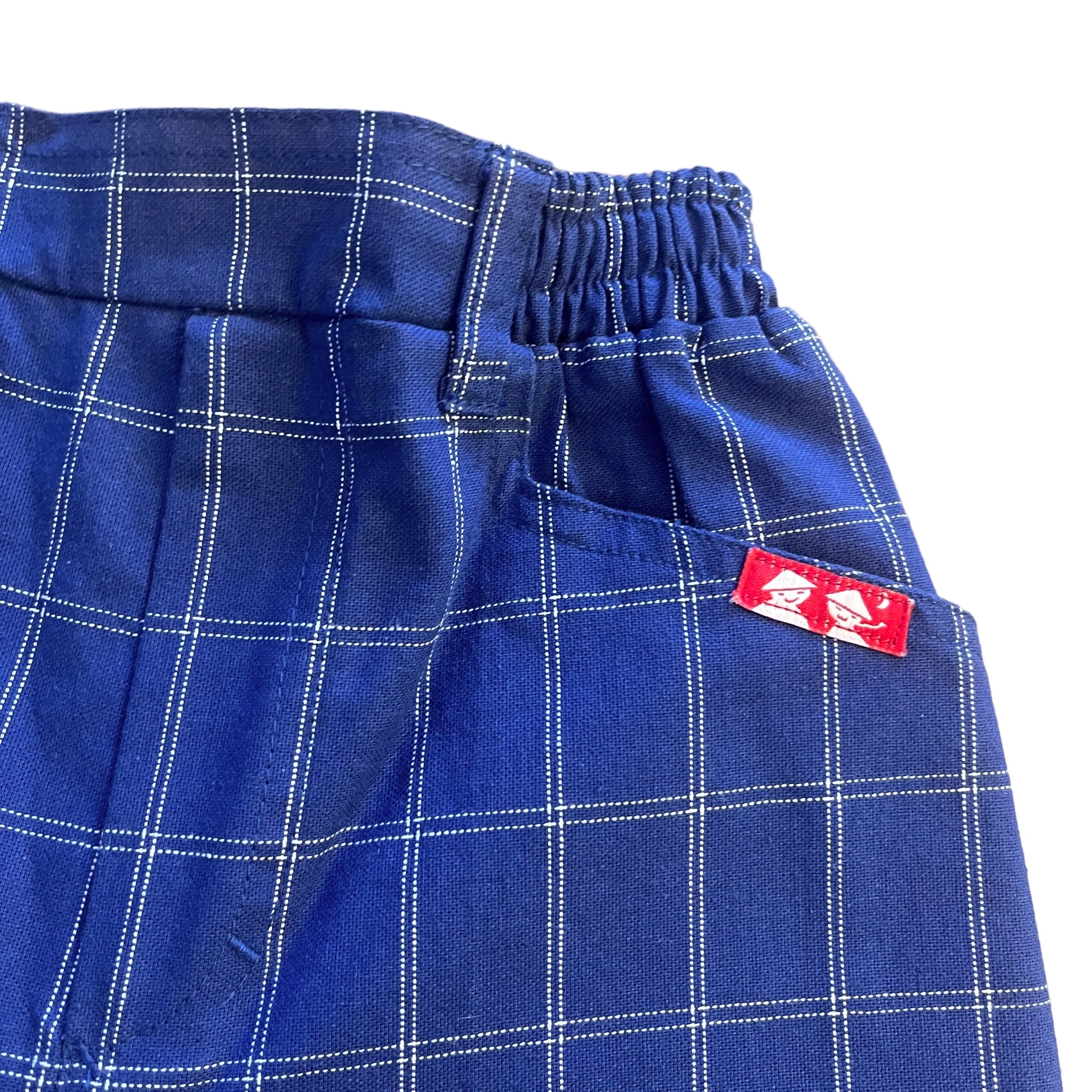 1980s Navy Check Shorts 5-6Y