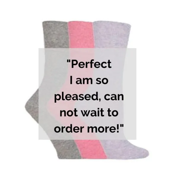 3 Pairs Non Binding Socks for Women in Rose, Lavender & Grey