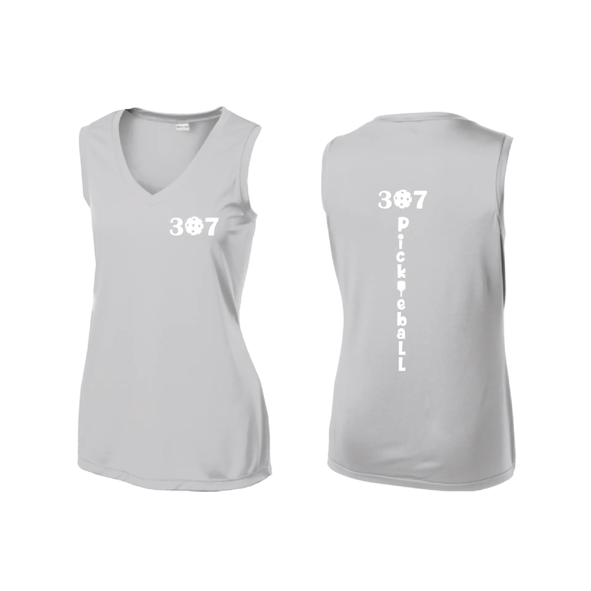 307 Wyoming Pickleball Club | Women’s Sleeveless Athletic Shirt | 100% Polyester