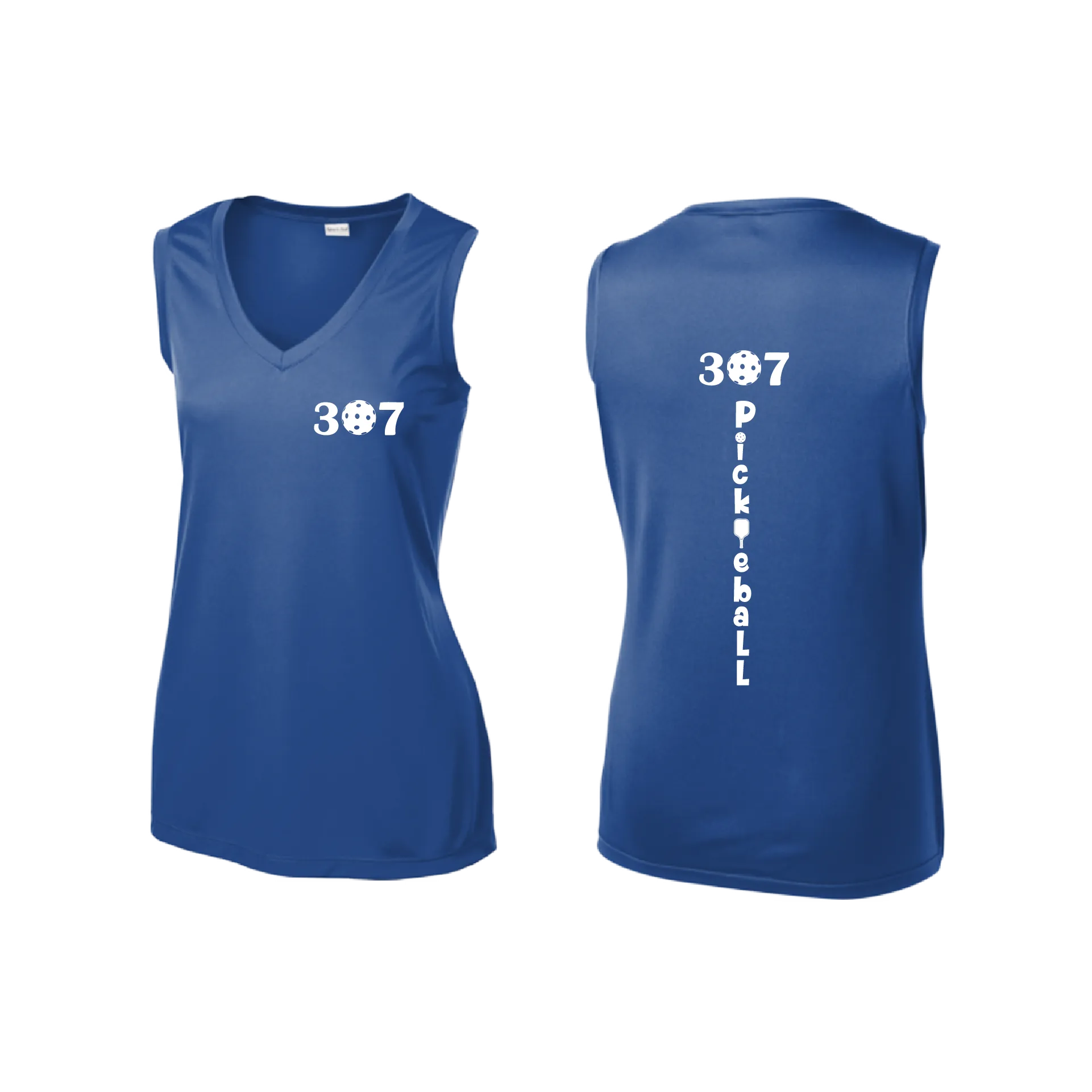 307 Wyoming Pickleball Club | Women’s Sleeveless Athletic Shirt | 100% Polyester