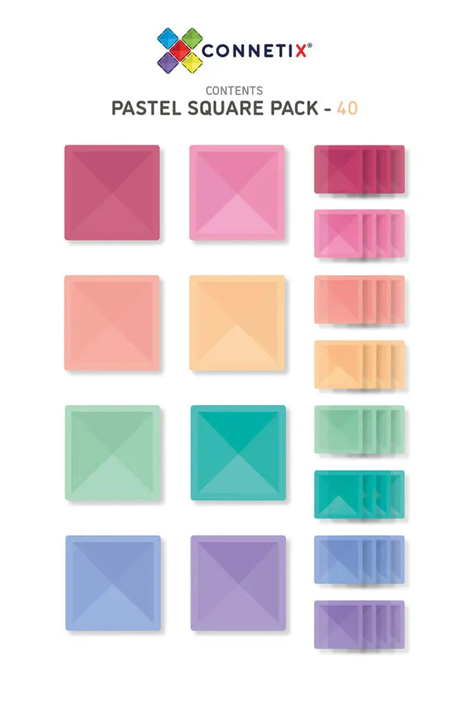 40 piece Pastel Square Pack