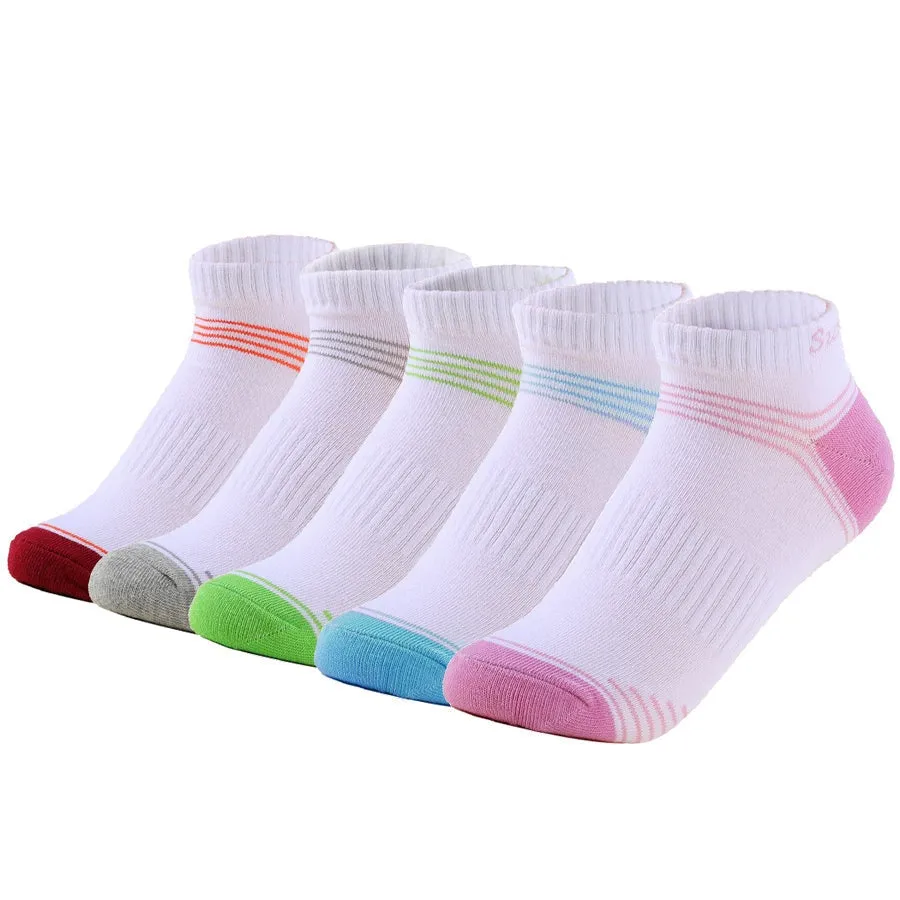 5 Pairs Lot Running Outdoor Travel Cotton Stripe Ankle Socks for Women