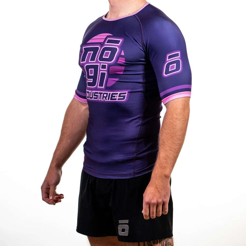 '7Four Short Sleeve Rank Rash Guard Purple