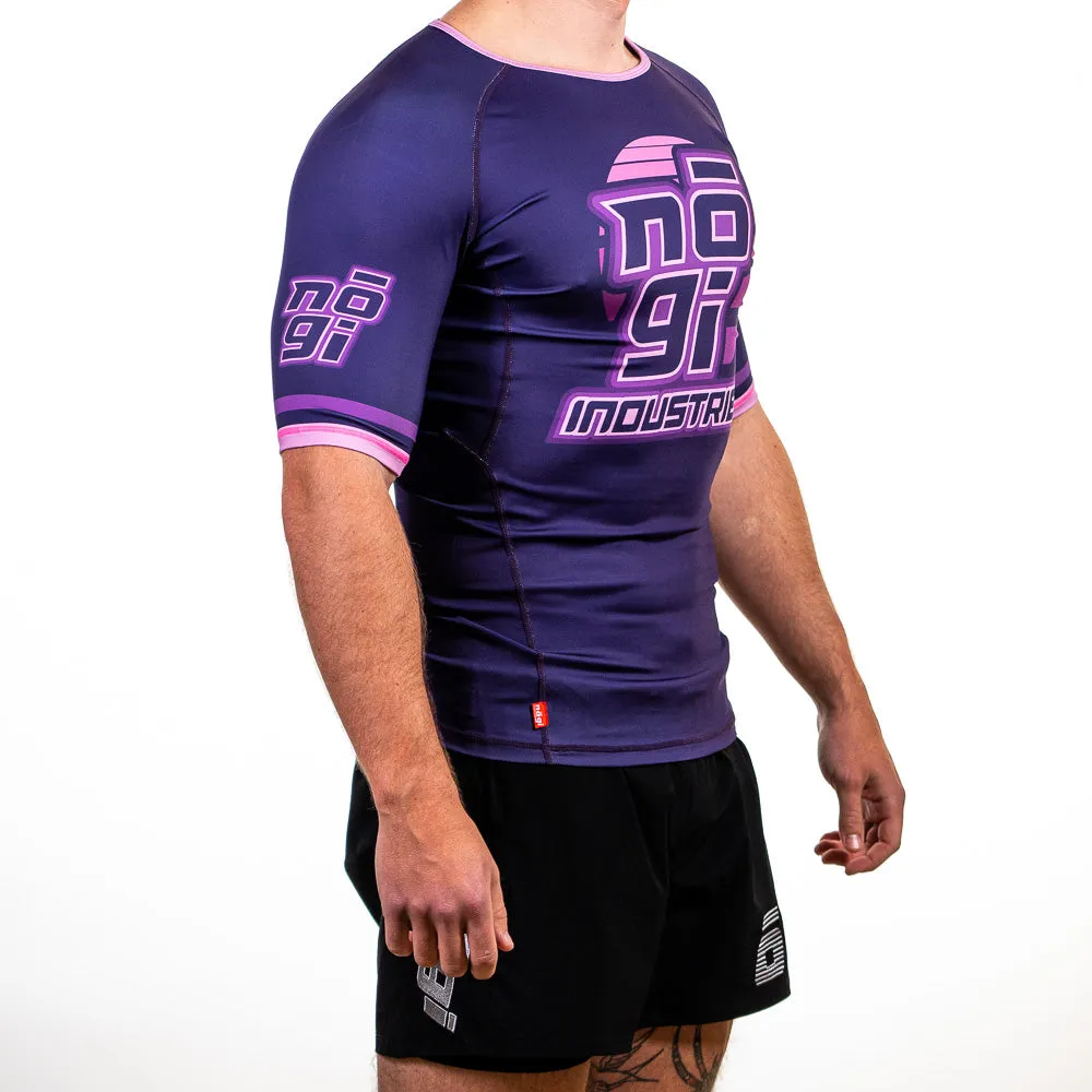 '7Four Short Sleeve Rank Rash Guard Purple