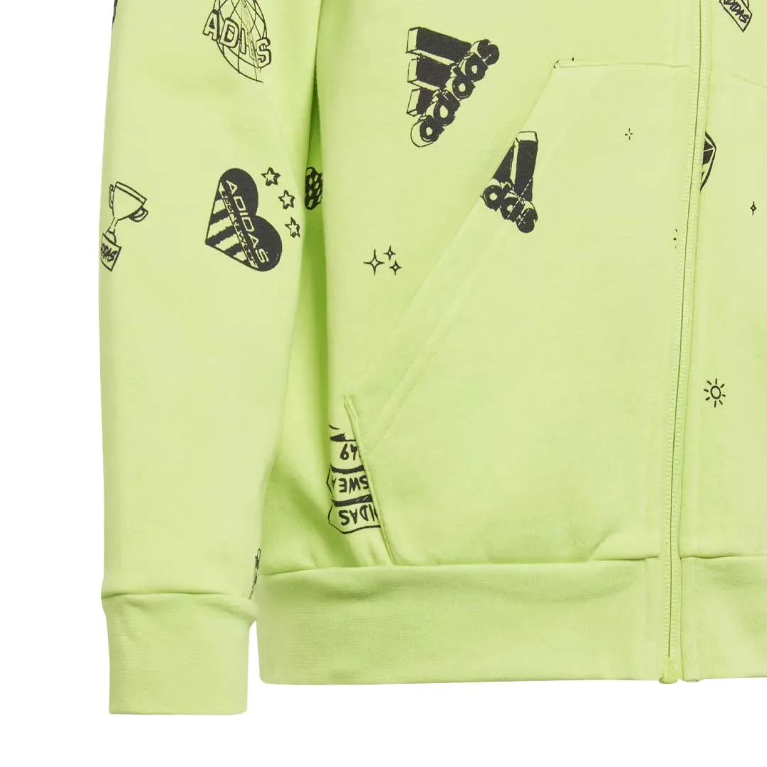 adidas - Kids' (Junior) Brand Love Allover Print  Full Zip Fleece Hoodie (IA1556)