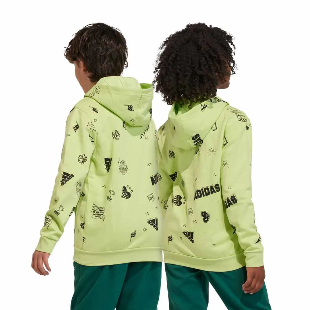 adidas - Kids' (Junior) Brand Love Allover Print  Full Zip Fleece Hoodie (IA1556)