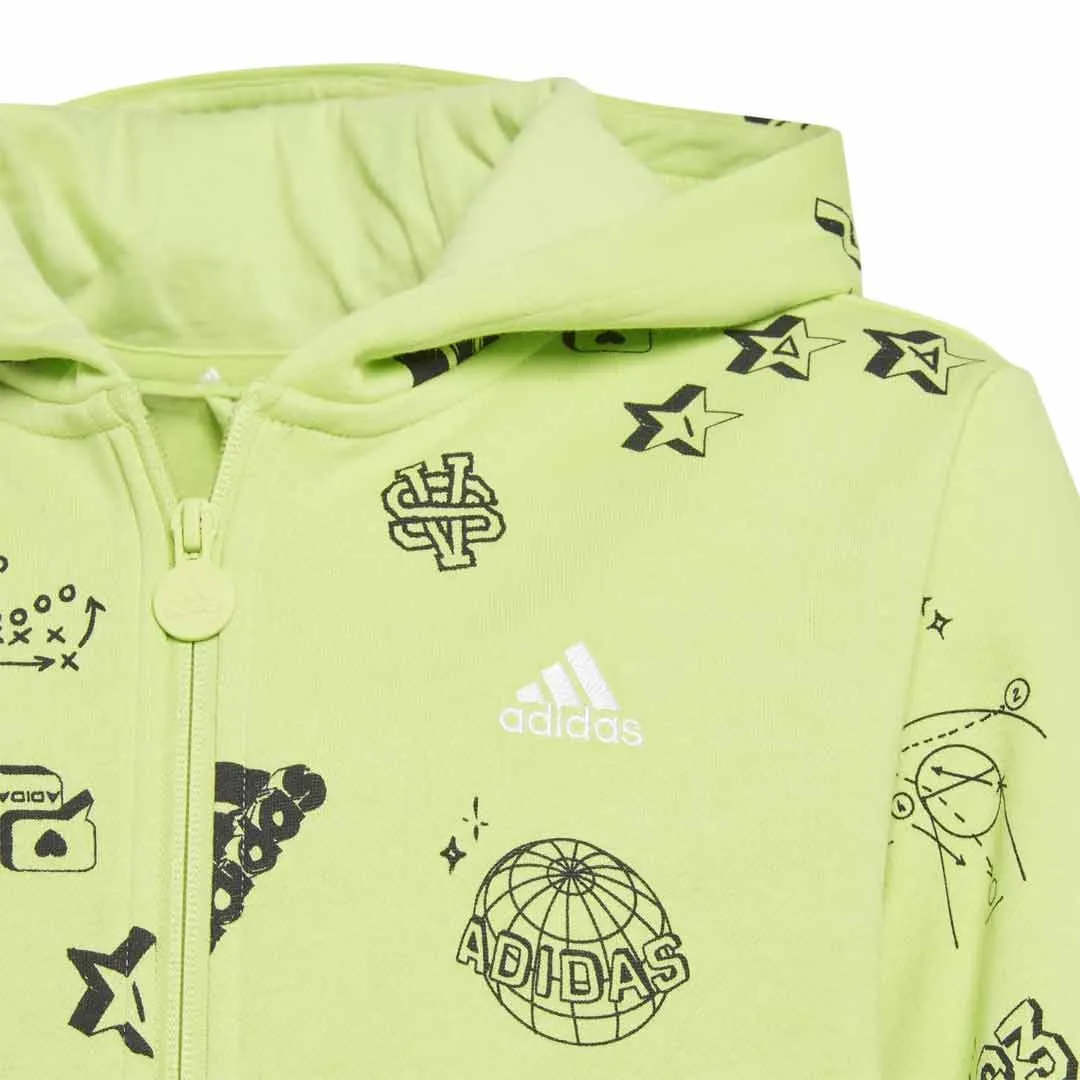 adidas - Kids' (Junior) Brand Love Allover Print  Full Zip Fleece Hoodie (IA1556)