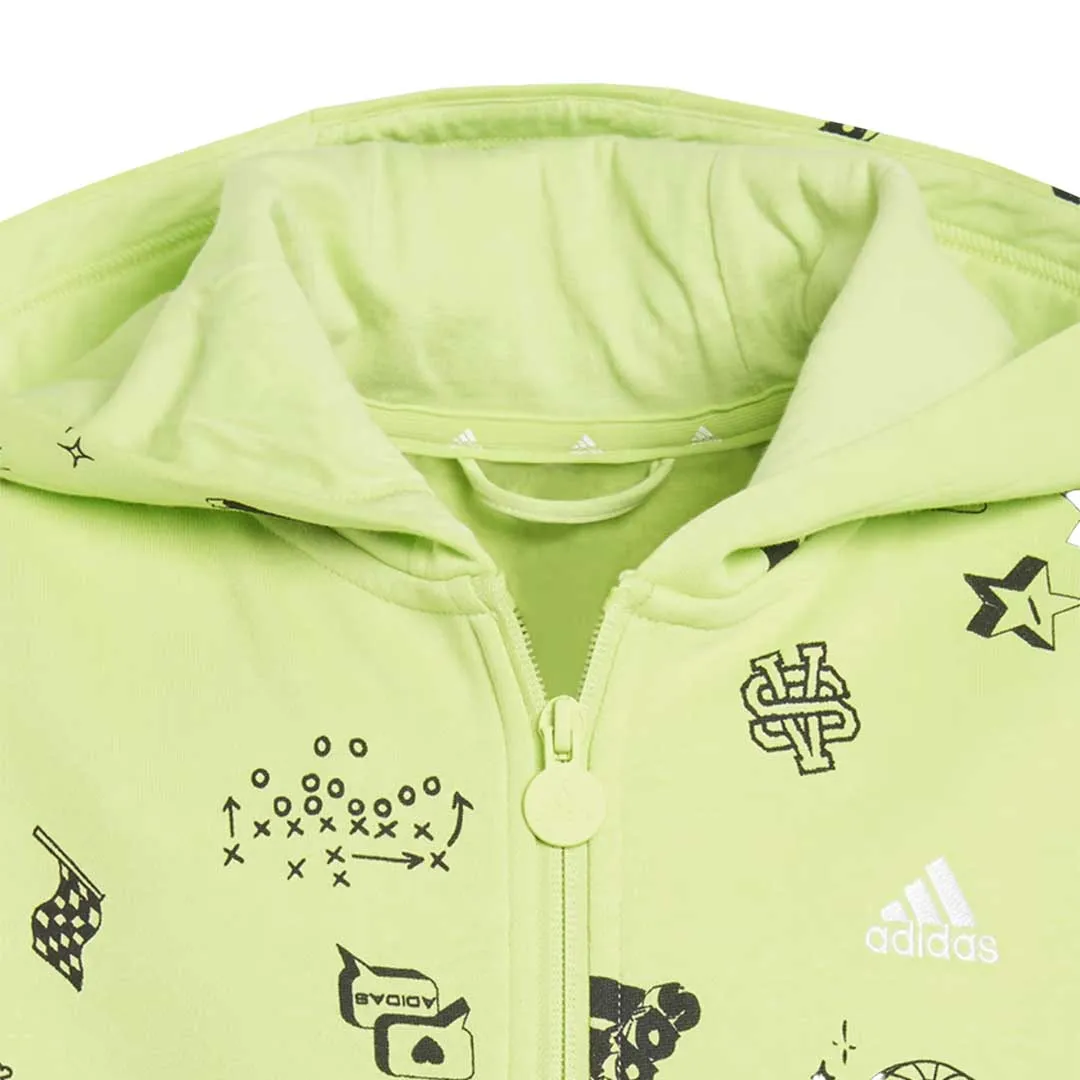 adidas - Kids' (Junior) Brand Love Allover Print  Full Zip Fleece Hoodie (IA1556)