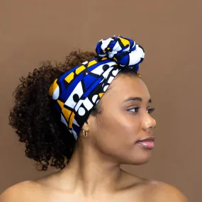 African Blue / Yellow Samakaka headwrap