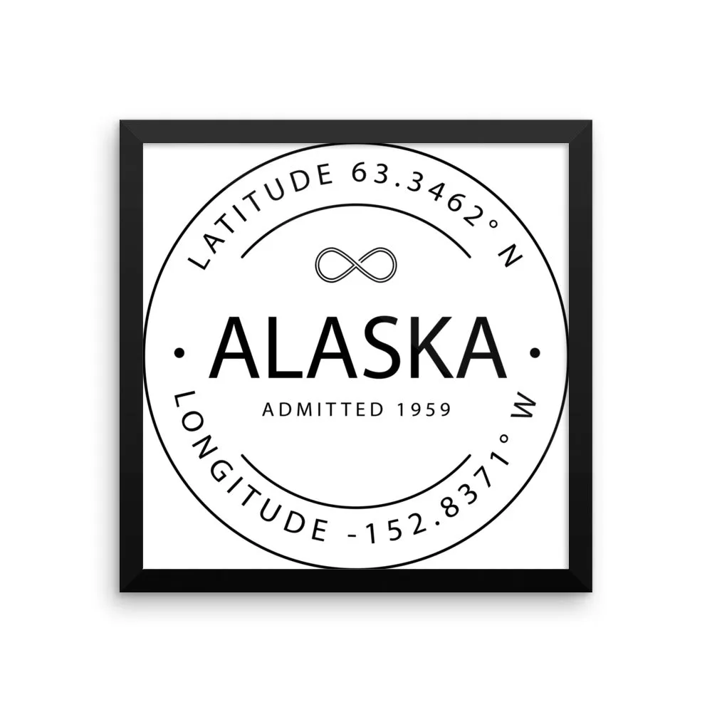 Alaska - Framed Print - Latitude & Longitude