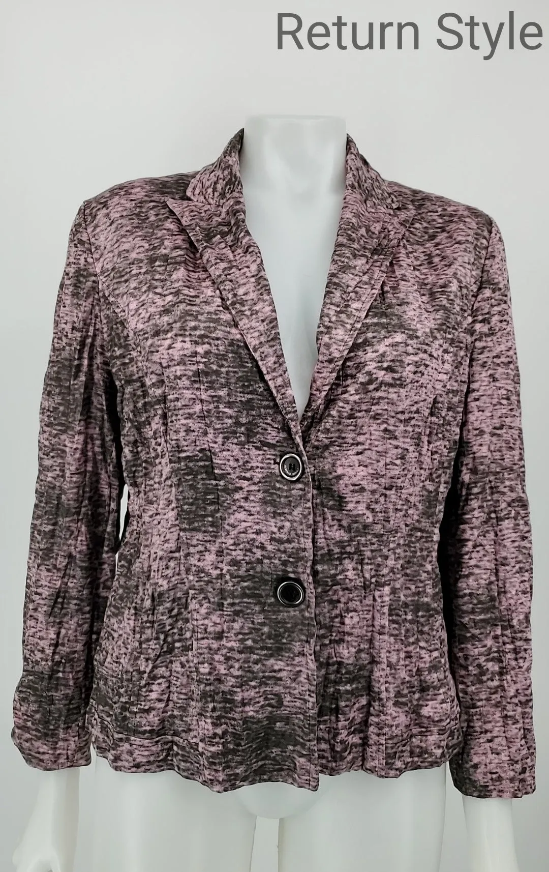 ALBERTO MAKALI Pink Gray Speckled Women Size 12  (L) Blazer Jacket