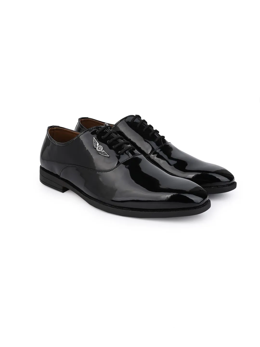 Alberto Torresi Black Patent Lace up Formal Shoes