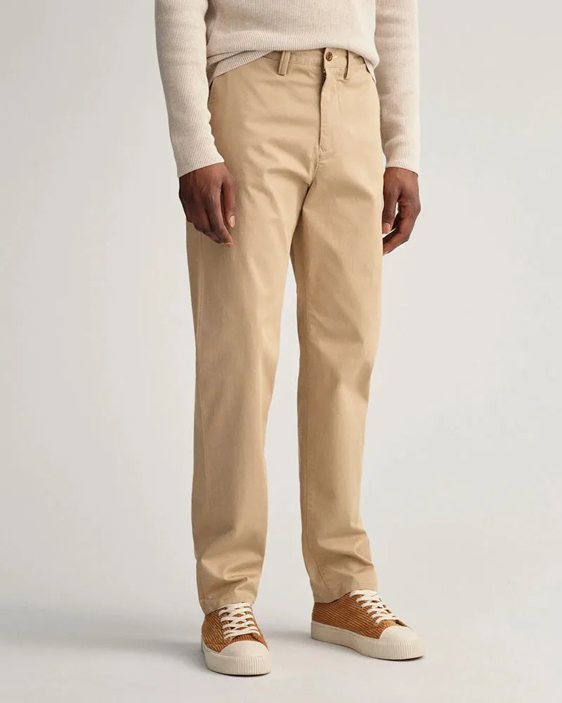 Allister Regular Fit Twill Chinos - Dark Khaki