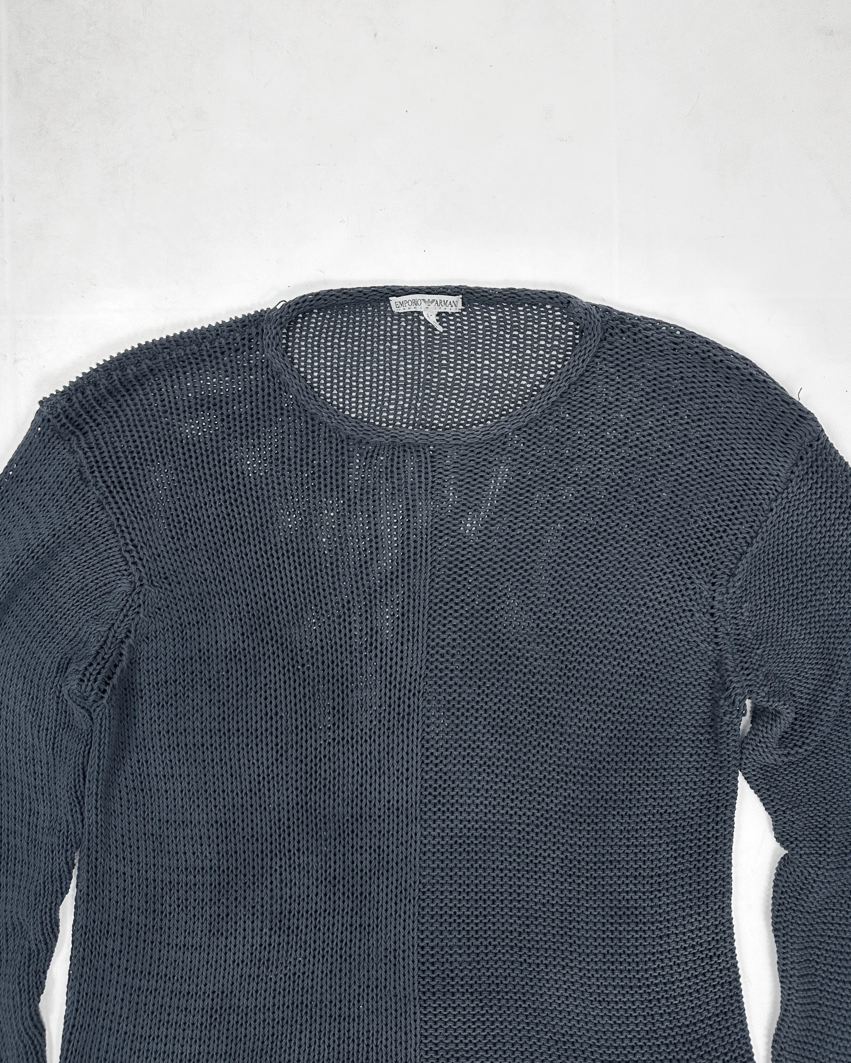 Armani Heavyweight Deep Blue Knitted Sweater 2000's