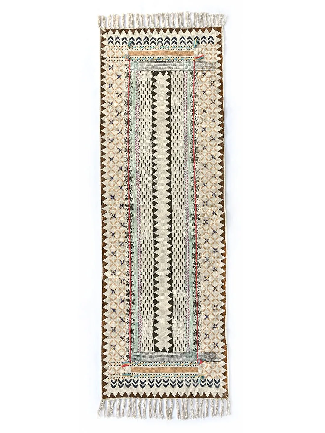 ASIATIC - BLOCK PRINTED COTTON FLOOR RUG RUNNER