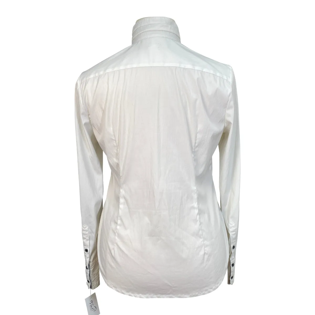 Asmar Equestrian Long Sleeve Show Shirt in White - Women's Large