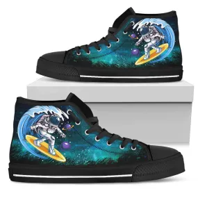 Astronaut Surfing High Top Shoe