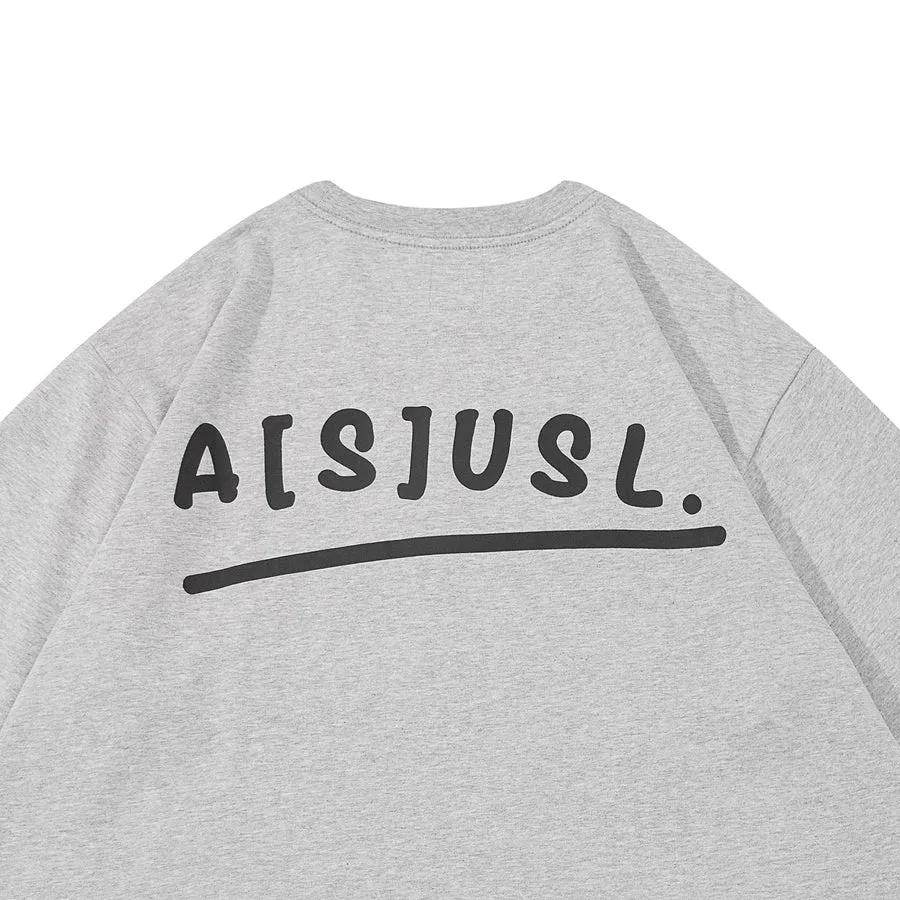 A[S]USL KIDS ASUSL HAND WRITE LOGO TEE-GREY