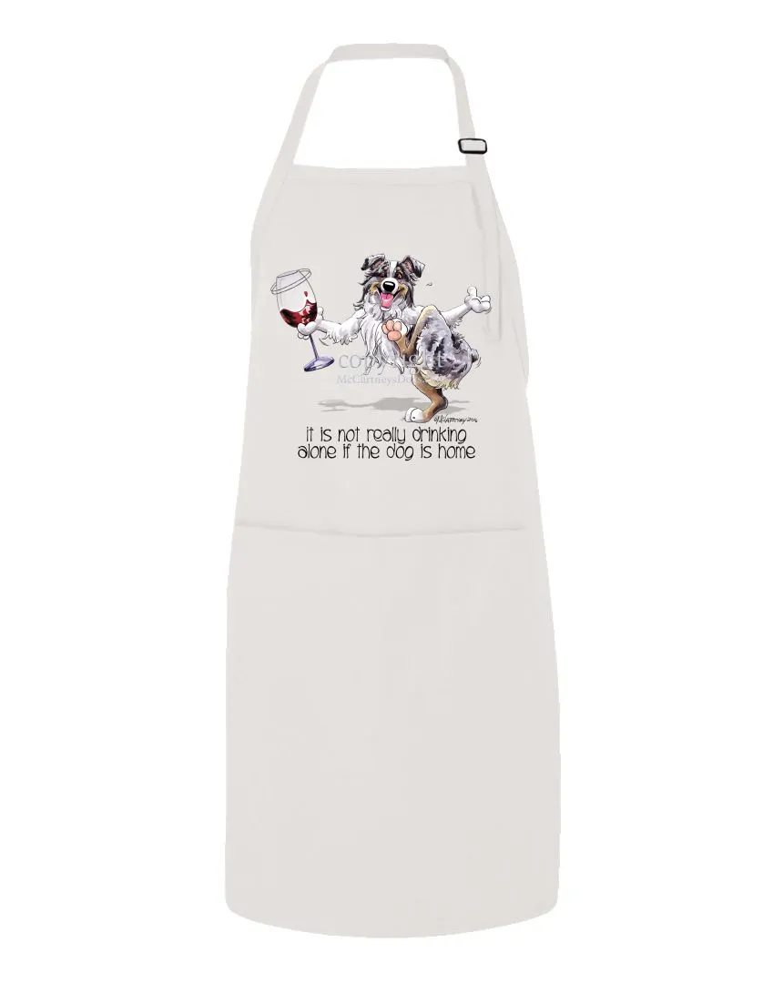 Australian Shepherd  Blue Merl - It's Drinking Alone 2 - Apron