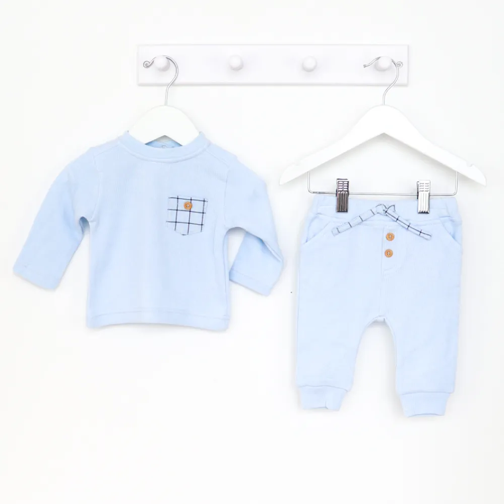 AW Mintini Boys Blue Check Tracksuit