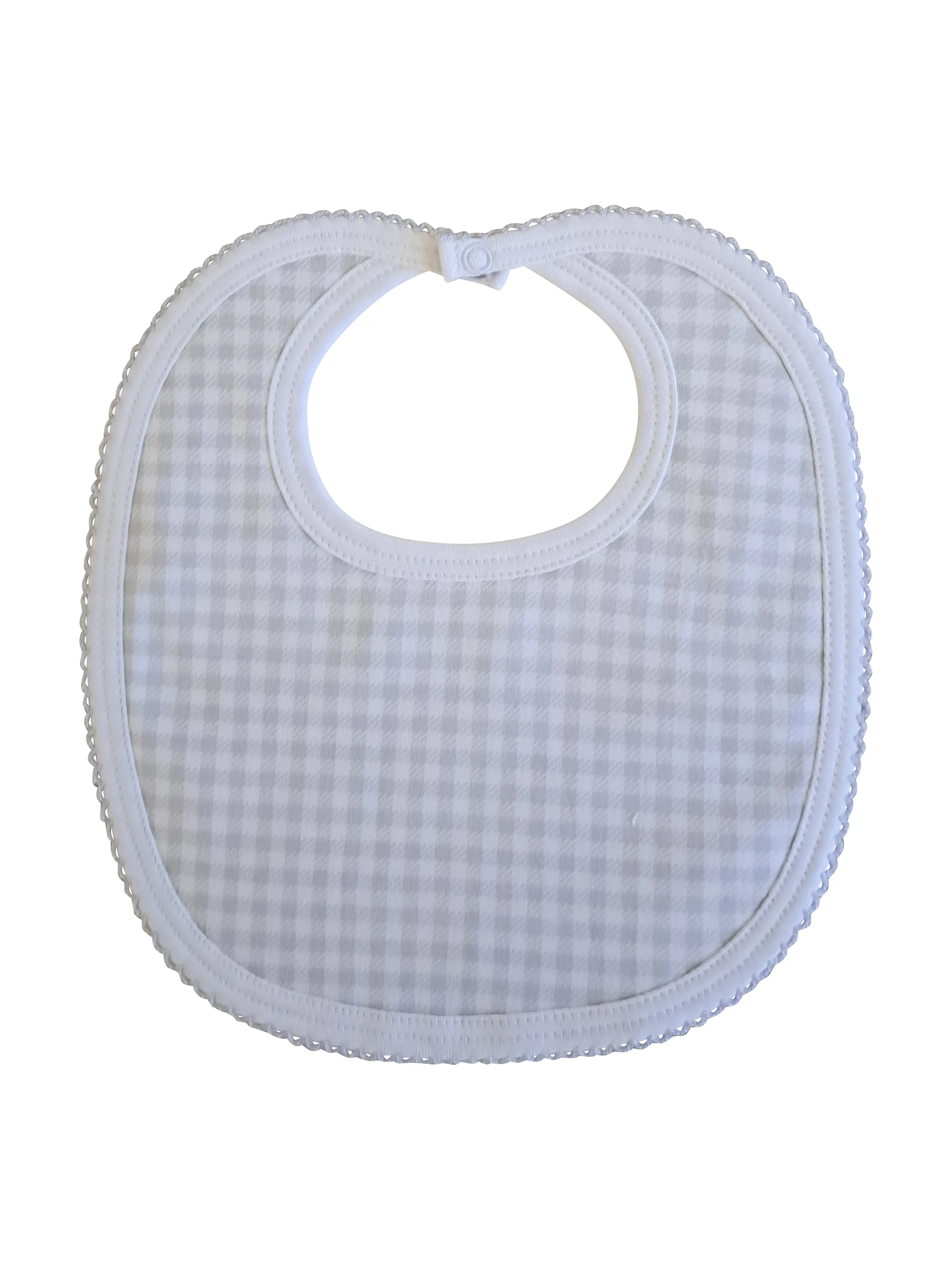 Baby's "Grey Checks" Unisex Pima Cotton Bib