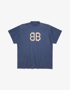 Balenciaga Blue Oversized Crypto T-Shirt