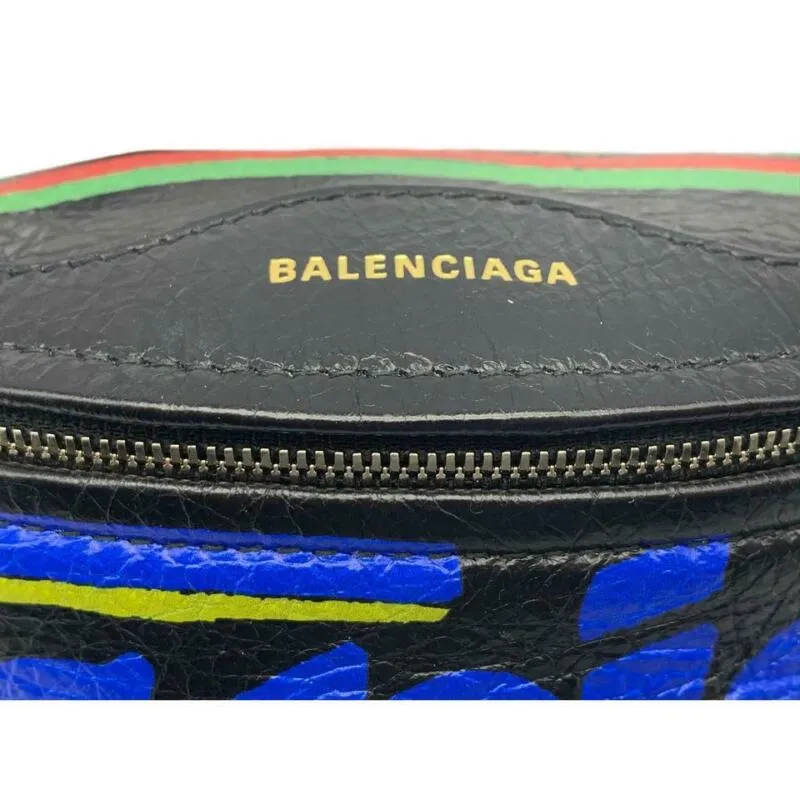 Balenciaga Souvenir Xxs Aj Paris Fanny Black Leather Cross Body Bag