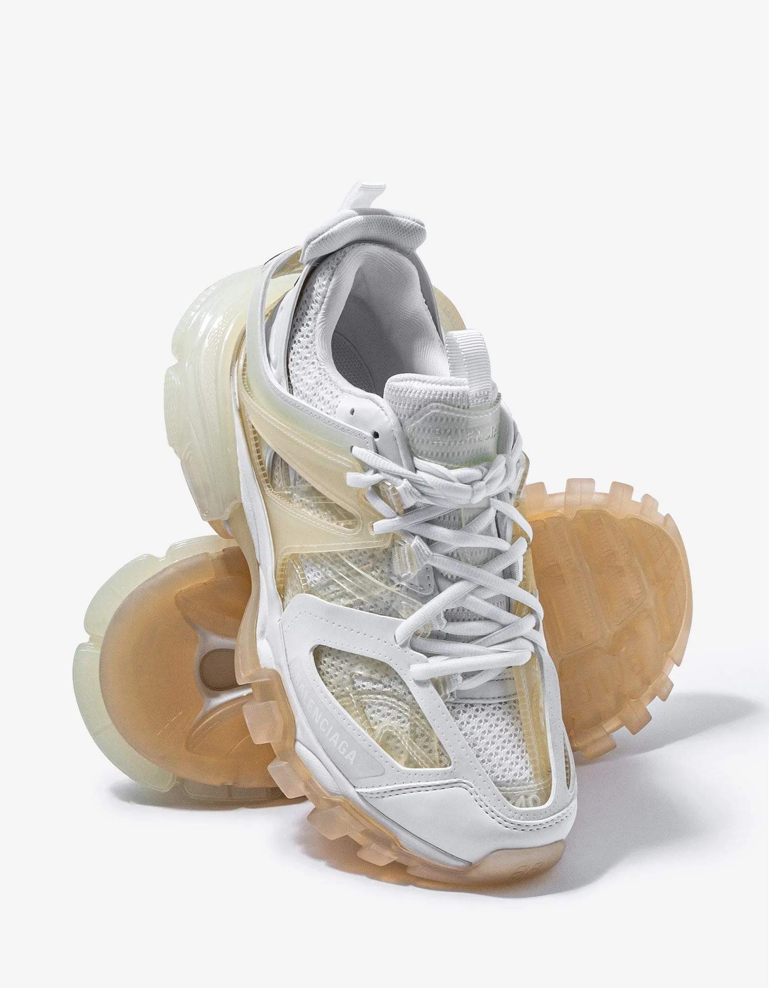 Balenciaga White Track Clear Sole Trainers