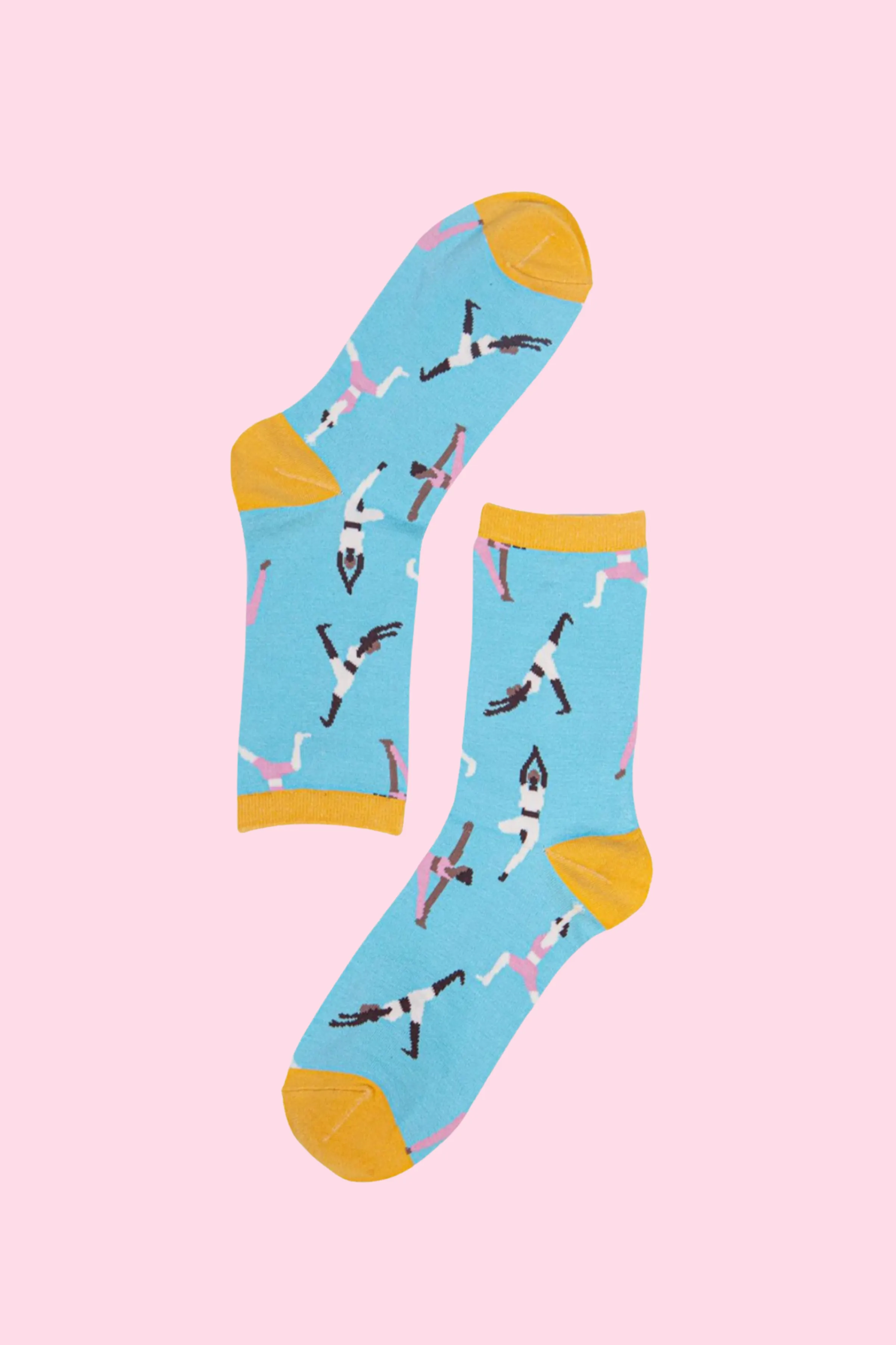 Bamboo Yoga Print Socks