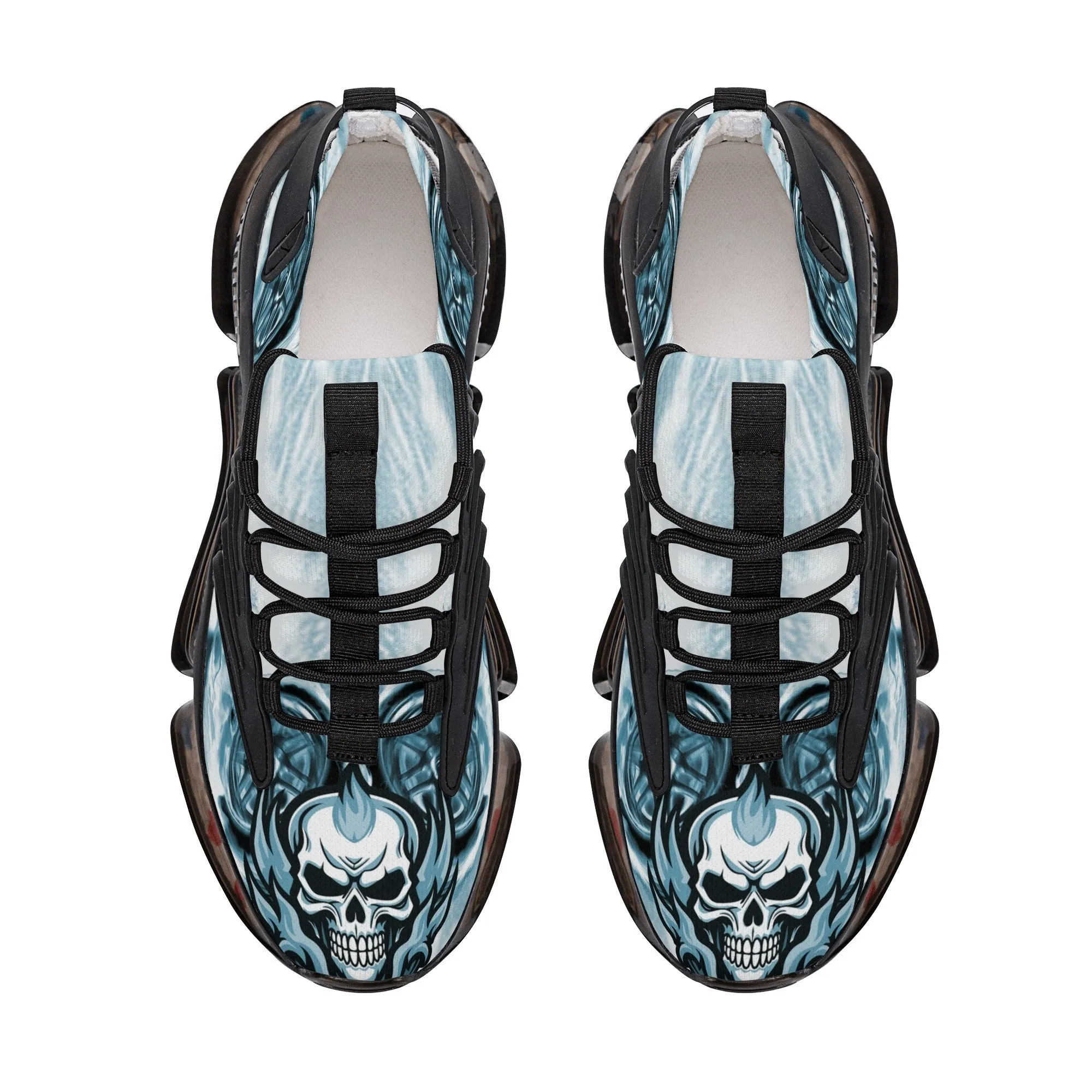 Best Women's Flaming Skull React Shoe: Fierce Style & Comfort - Blue Color