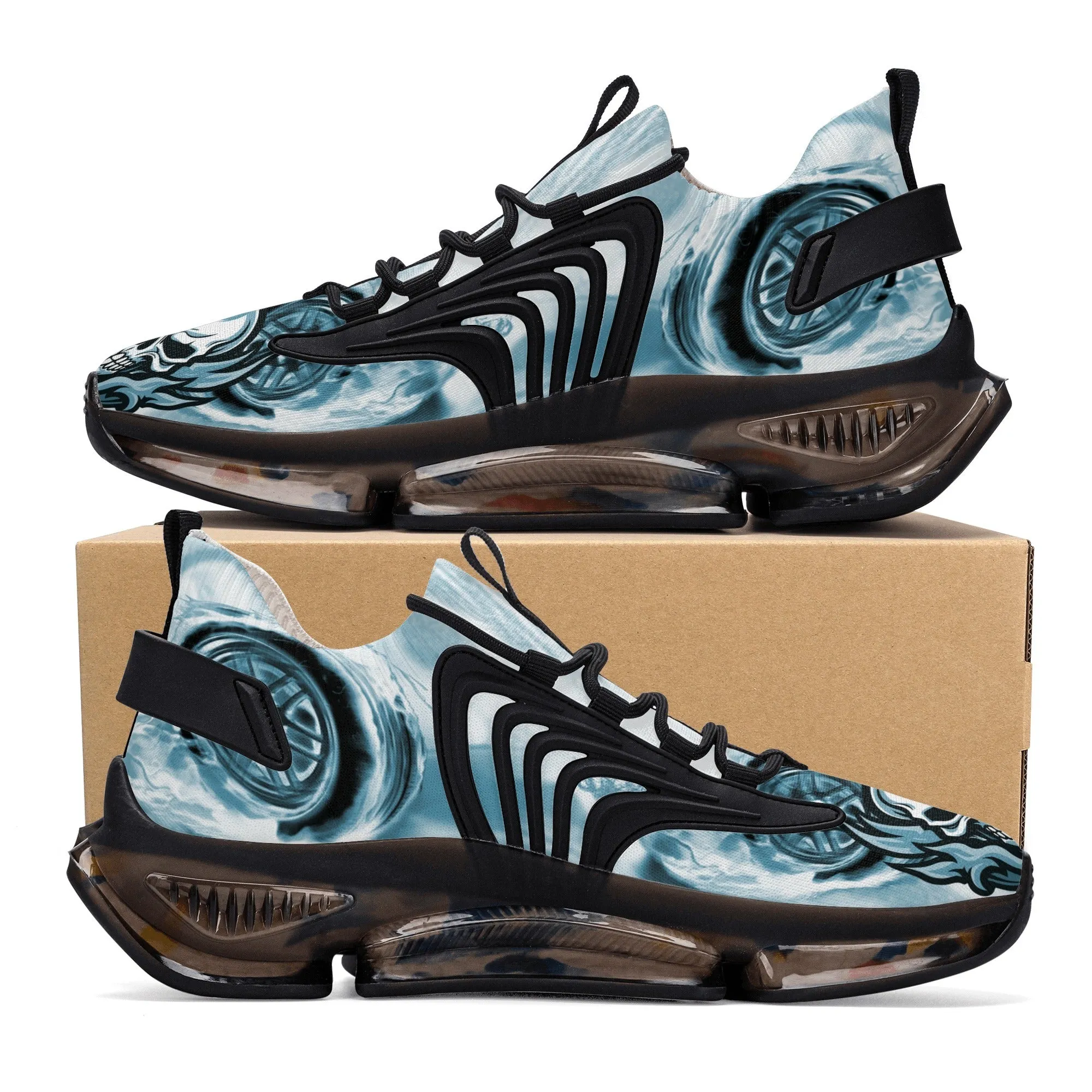 Best Women's Flaming Skull React Shoe: Fierce Style & Comfort - Blue Color