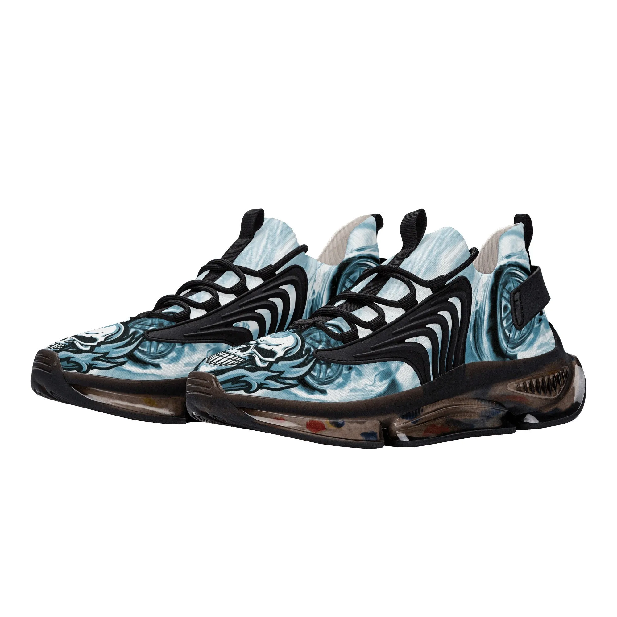 Best Women's Flaming Skull React Shoe: Fierce Style & Comfort - Blue Color