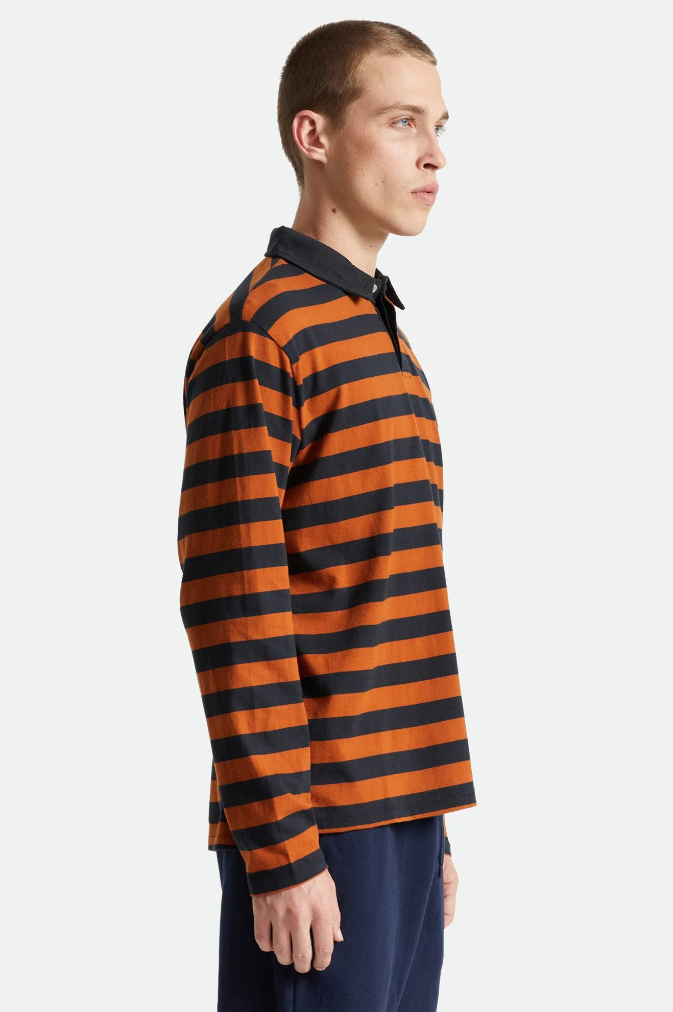 Beta Rugby L/S Knit Top - Black/Caramel