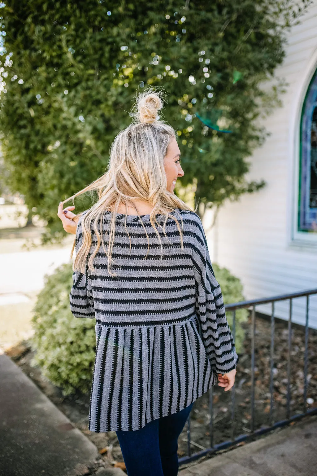 Between The Lines Striped Babydoll Top | FINAL SALE