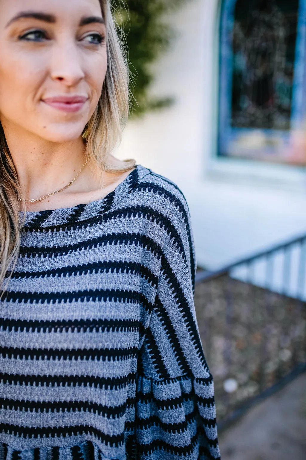 Between The Lines Striped Babydoll Top | FINAL SALE