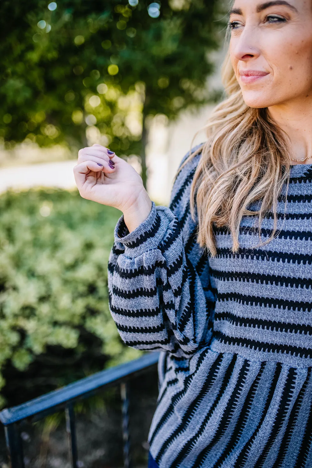 Between The Lines Striped Babydoll Top | FINAL SALE