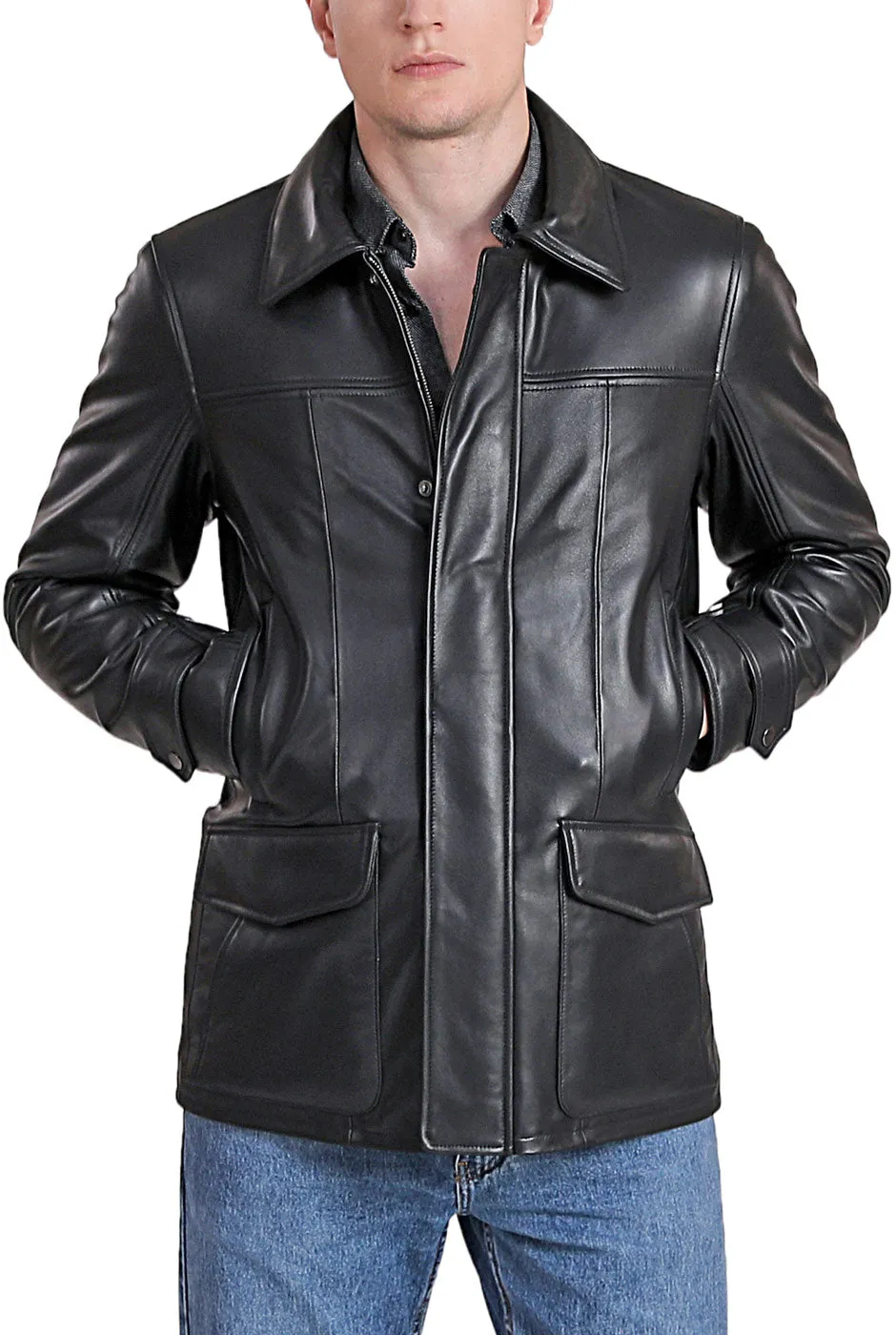 BGSD Men Hunter Lambskin Leather Coat