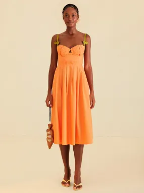 Bicolor Sleeveless Midi Dress