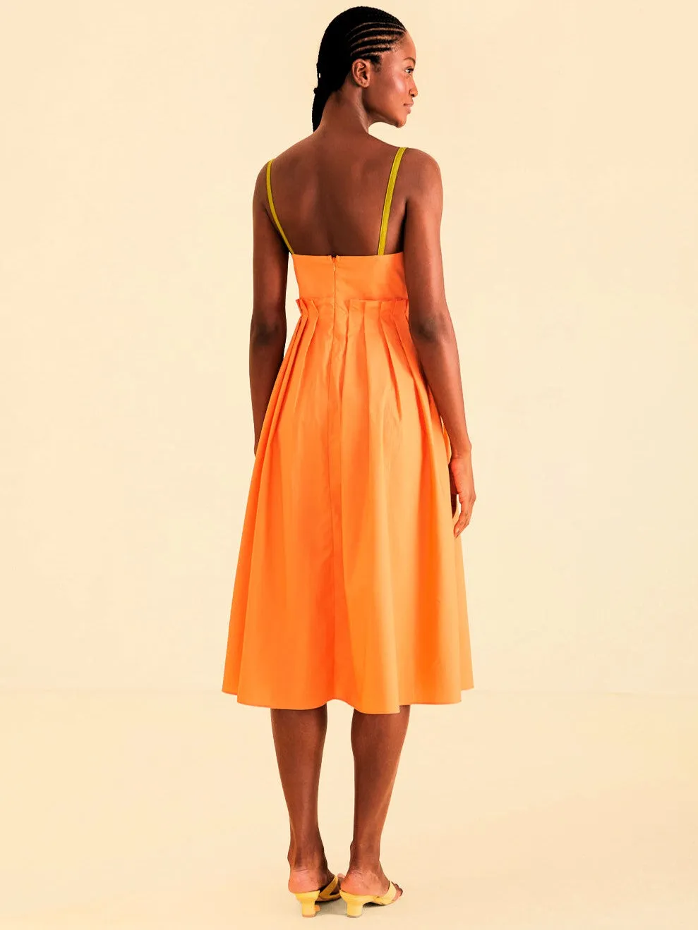 Bicolor Sleeveless Midi Dress