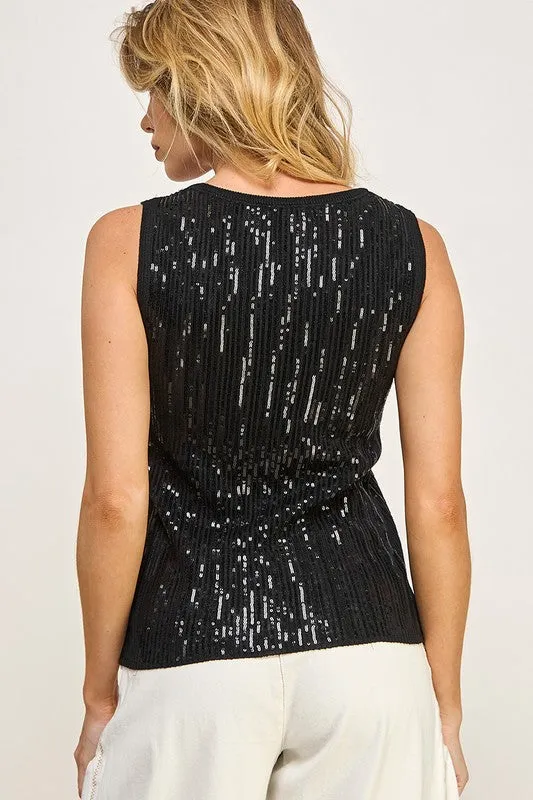 Black Sequin Tank