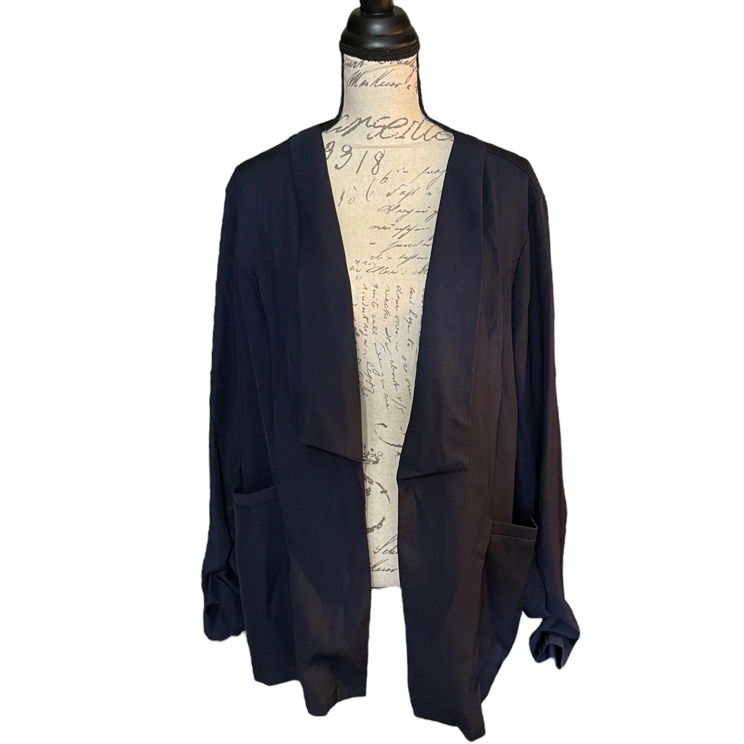 Bloomchic Navy Blue Open Blazer Jacket Size 22/24