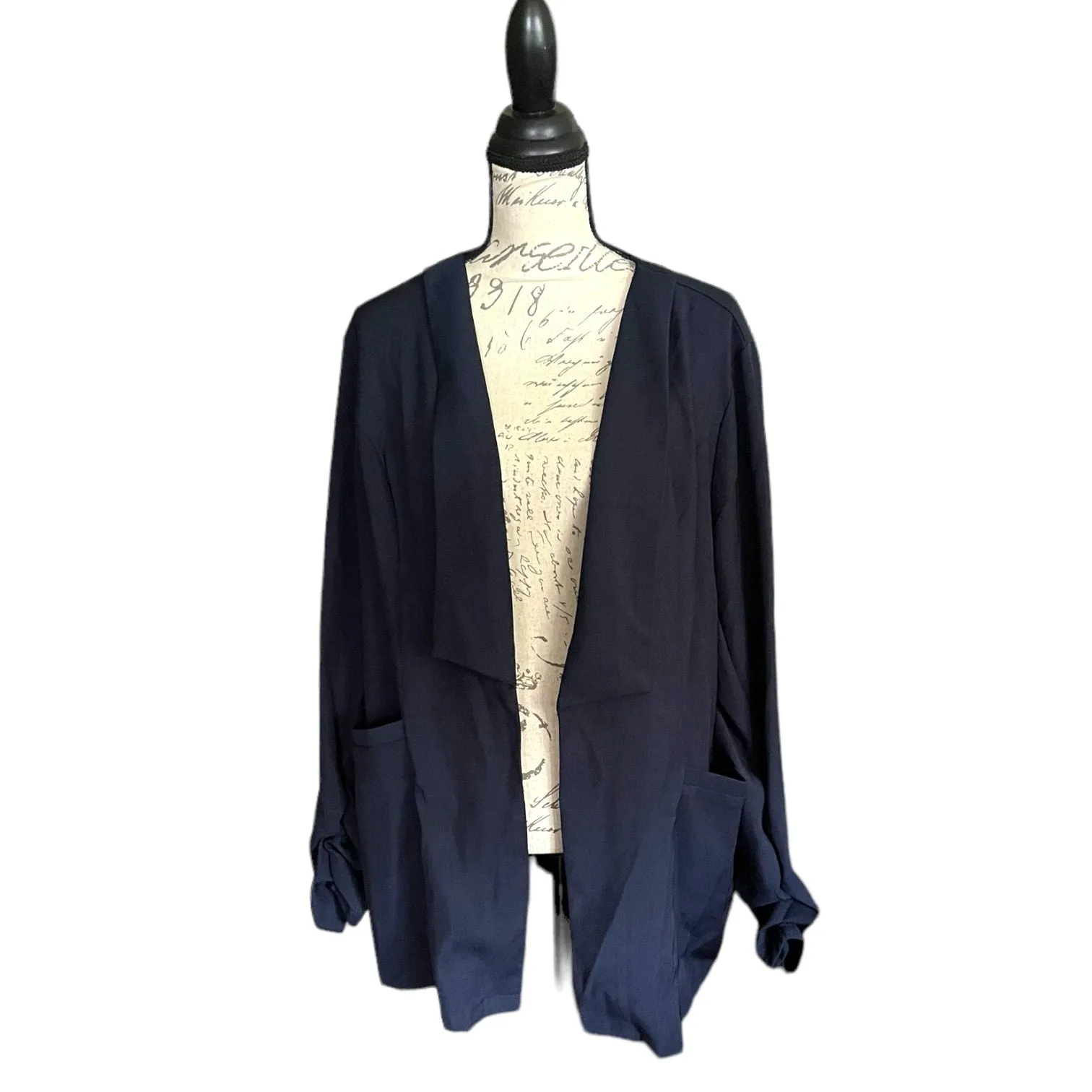 Bloomchic Navy Blue Open Blazer Jacket Size 22/24