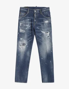 Blue Distressed Run Dan Jeans -