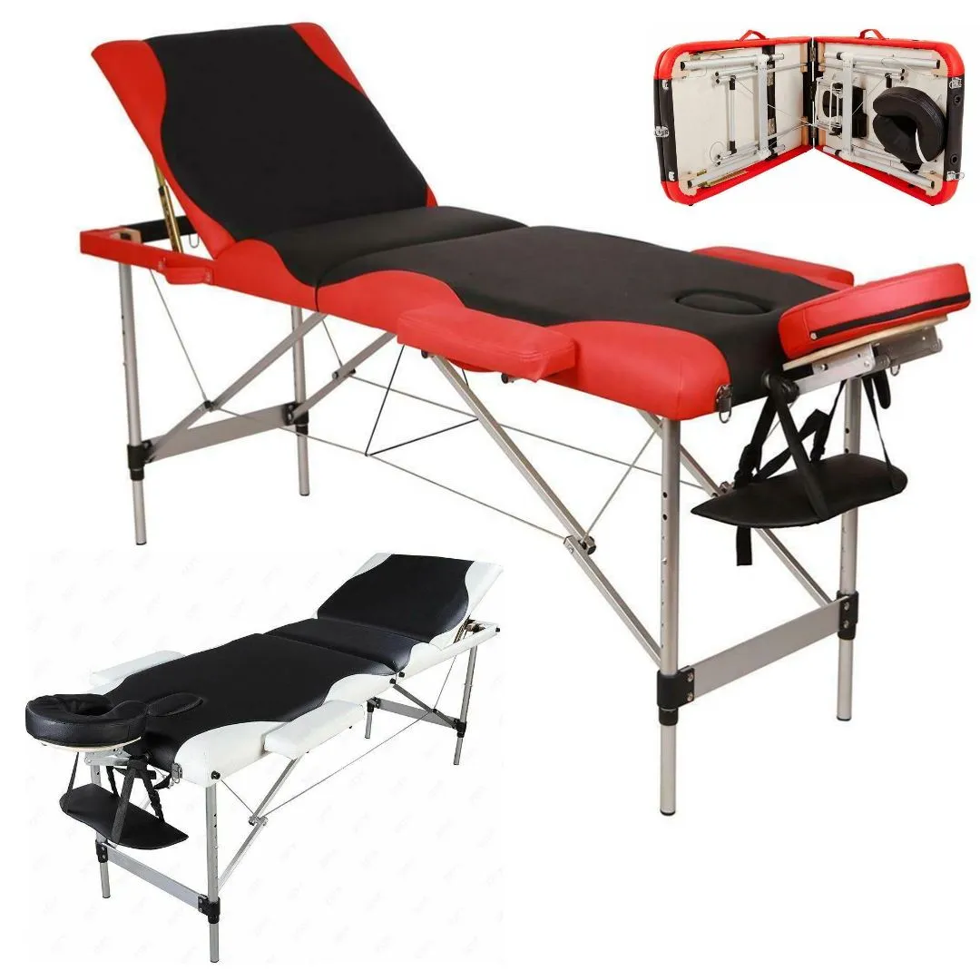 BMASSAGEX™ Adjustable 3-Fold 84" Massage Table | Aluminum Portable Salon Spa Bed